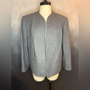 Pendleton Women’s Gray 100% Virgin Wool Blazer Jacket – Size 40 – Made in USA